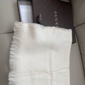 Authentic White Gucci Scarf
